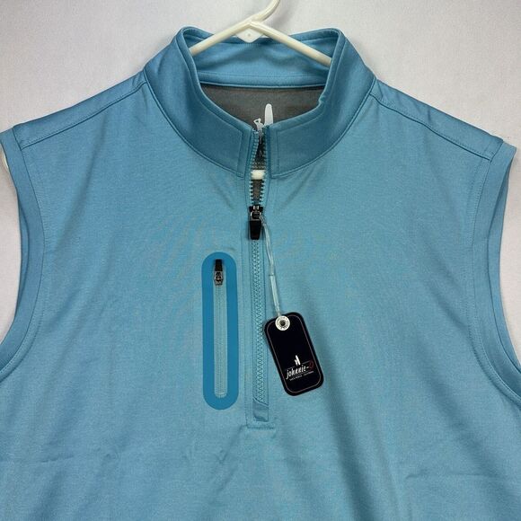 NWT Johnnie-O Denny Performance 1/4 Quarter Zip Golf Vest Blue Mens Medium $138 - Picture 5 of 11